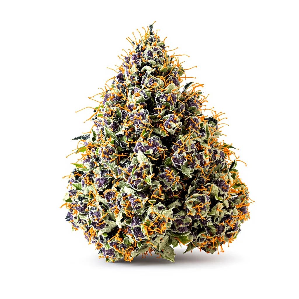 Gorilla Cookies 88% Indica / 12% Sativa — Blüte mit sichtbaren Trichomen