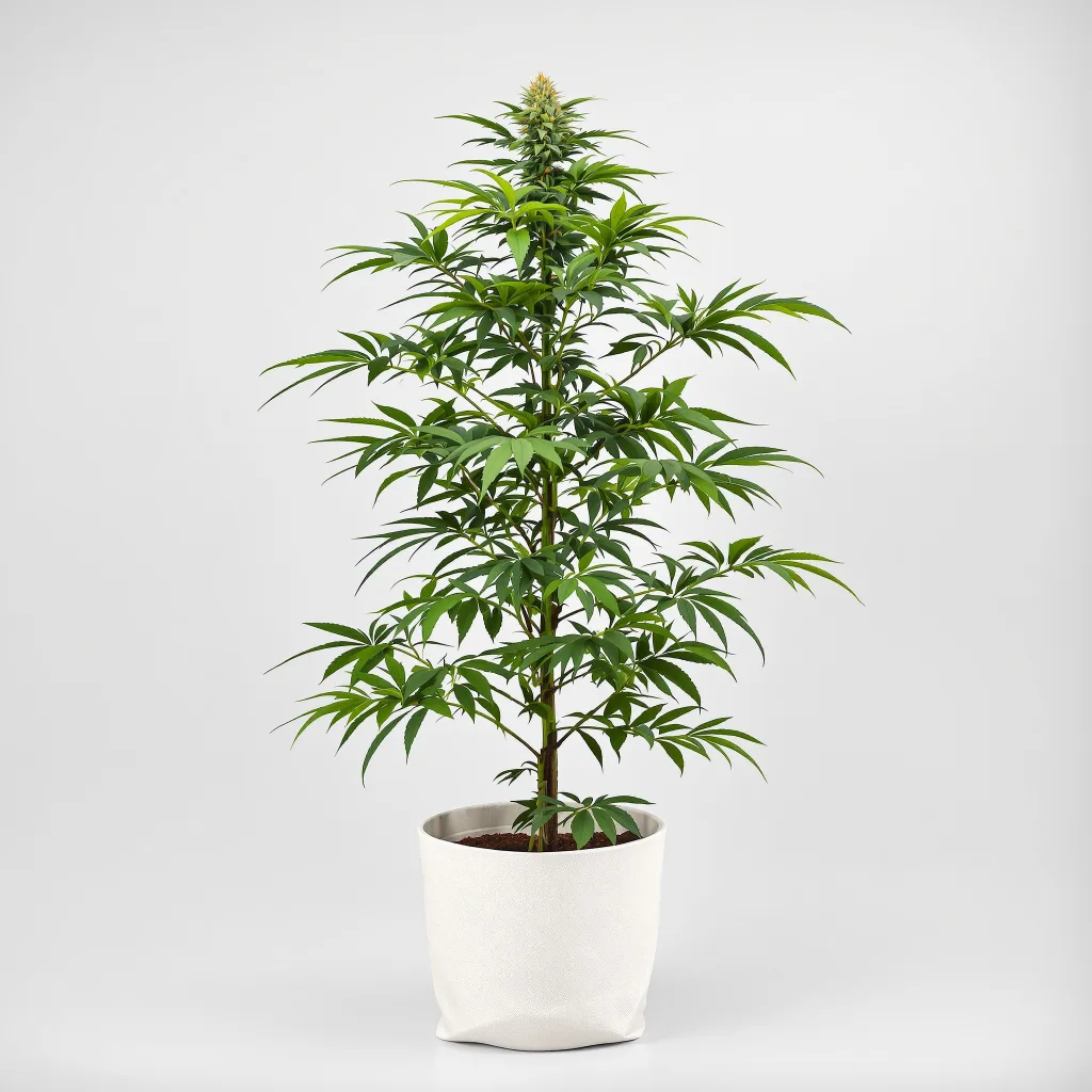 Gorilla Glue Cannabisblüte Nahaufnahme mit ausgewogene Blütenstruktur mit eisigen Trichomen