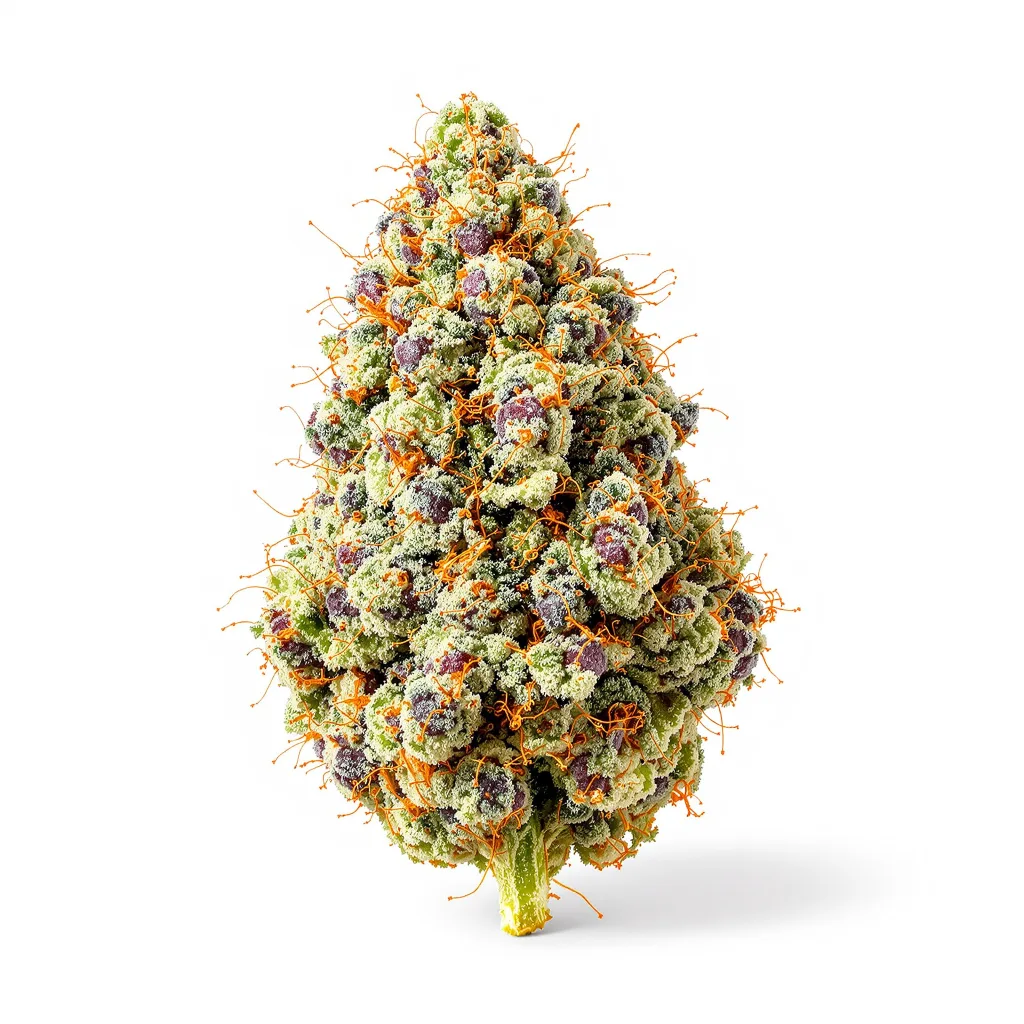 Gorilla Glue 51% Indica / 49% Sativa — Blüte mit sichtbaren Trichomen
