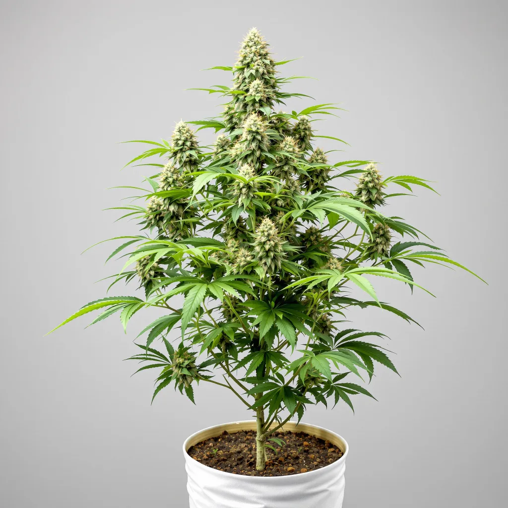 Grandmas Sugar Cookies Cannabisblüte Nahaufnahme mit ausgewogene Blütenstruktur mit eisigen Trichomen