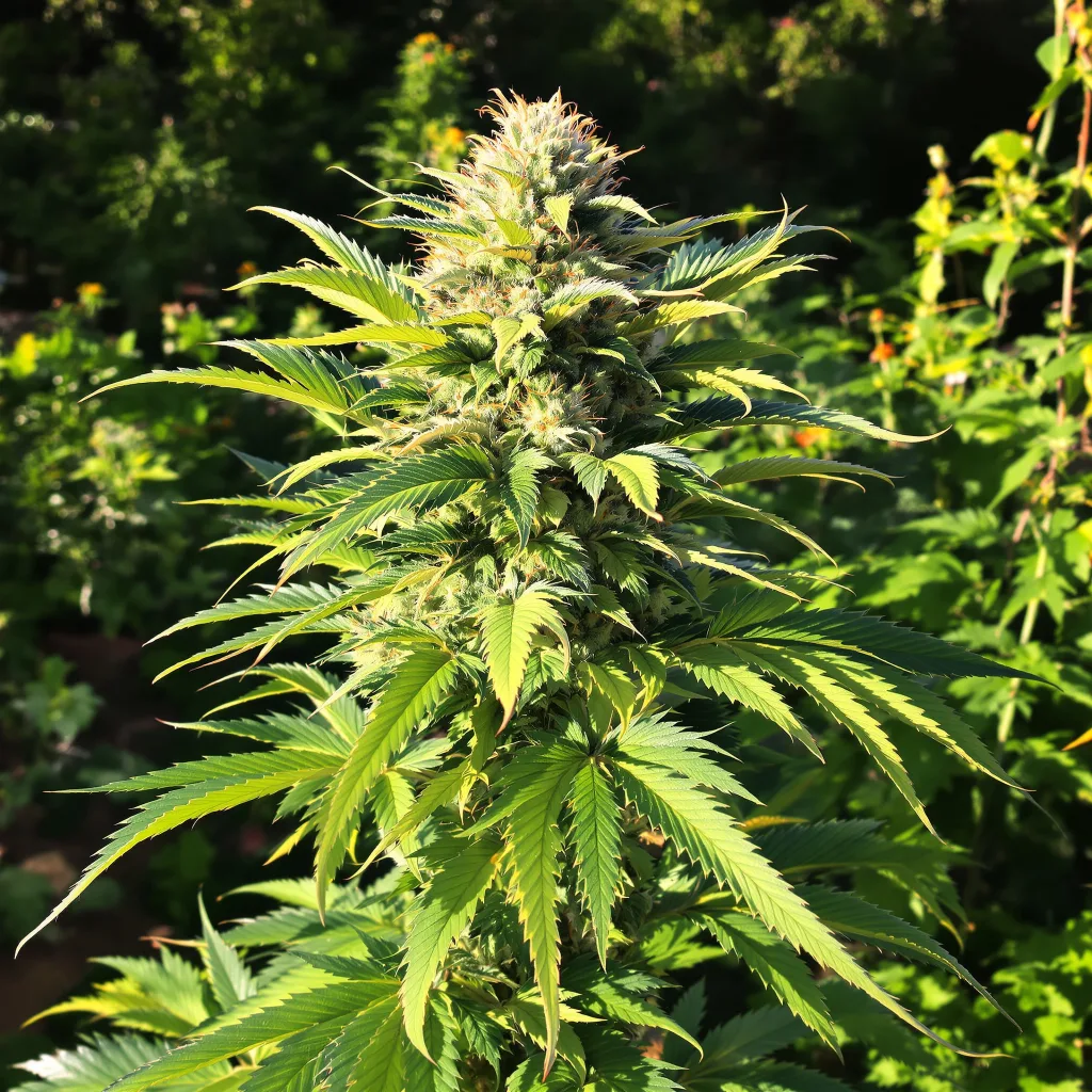Grape Ape 68% Indica / 32% Sativa — Blüte mit sichtbaren Trichomen