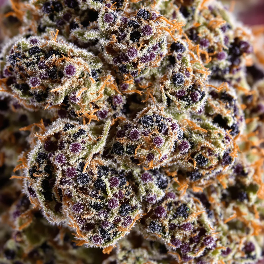 Grape Inferno Cannabispflanze in der Blütephase — 60-100 cm automatisch blühend