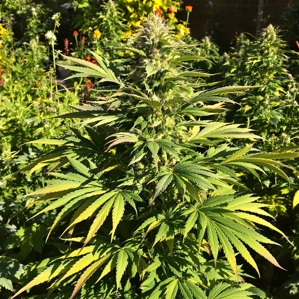 Grape Skunk 88% Indica / 12% Sativa — Blüte mit sichtbaren Trichomen