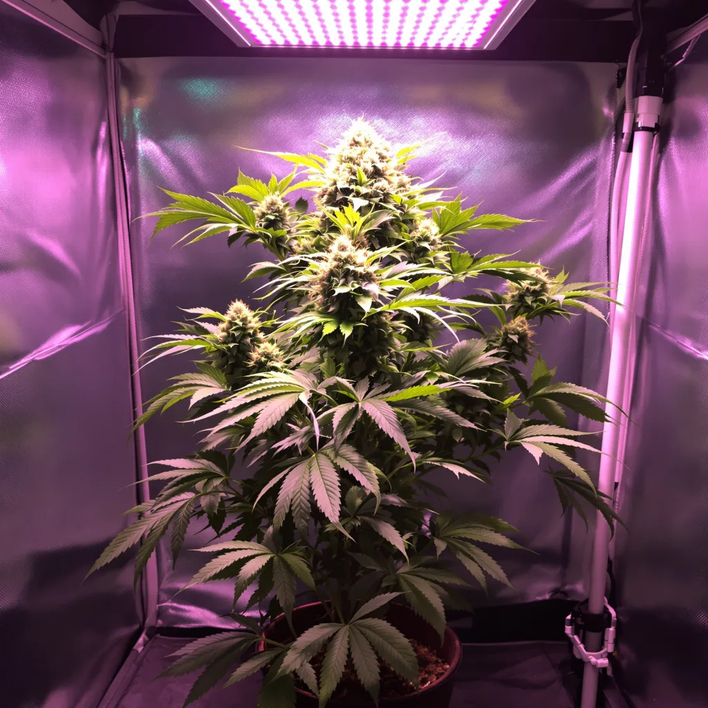 Grape Soda 81% Indica / 19% Sativa — Blüte mit sichtbaren Trichomen