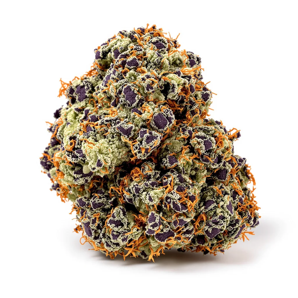 Grape Soda 81% Indica / 19% Sativa — Blüte mit sichtbaren Trichomen