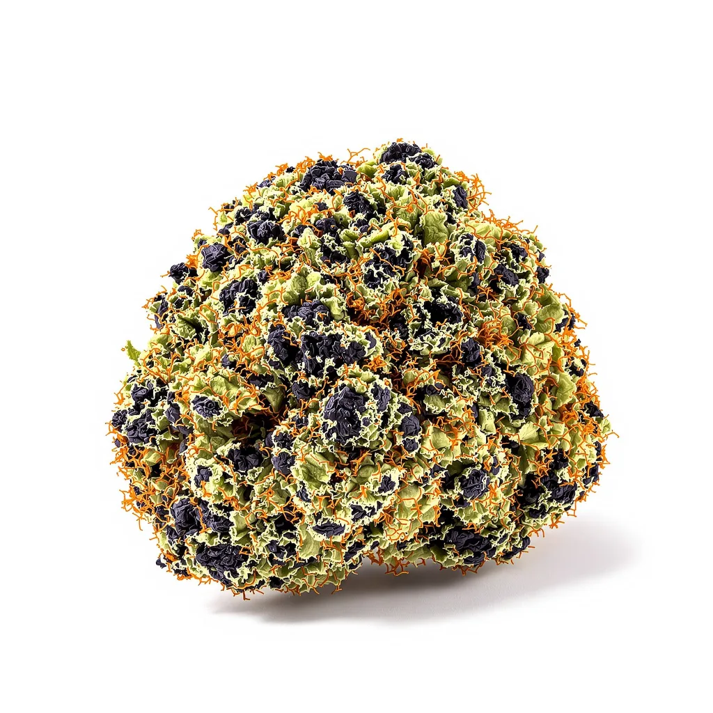 Great White Shark 78% Indica / 22% Sativa — Blüte mit sichtbaren Trichomen