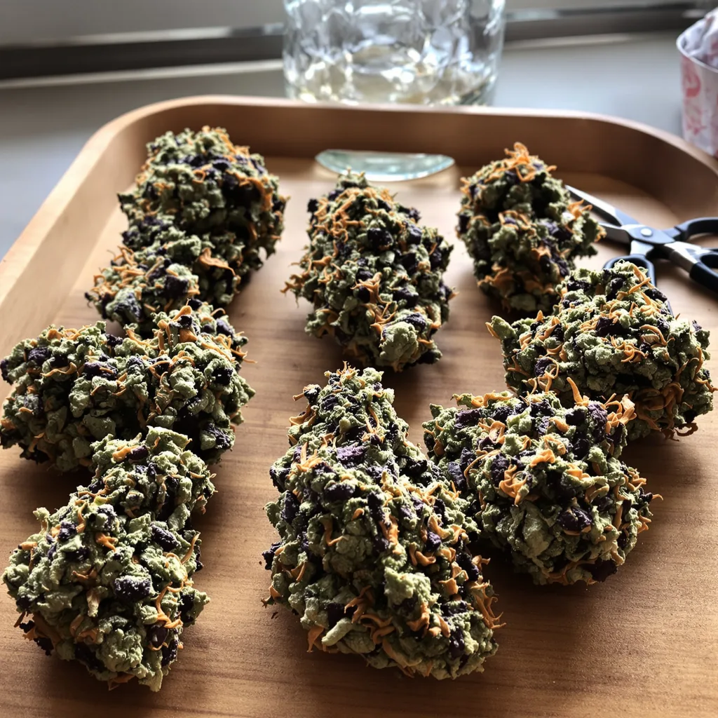 Green Crack Punch 84% Indica / 16% Sativa — Blüte mit sichtbaren Trichomen