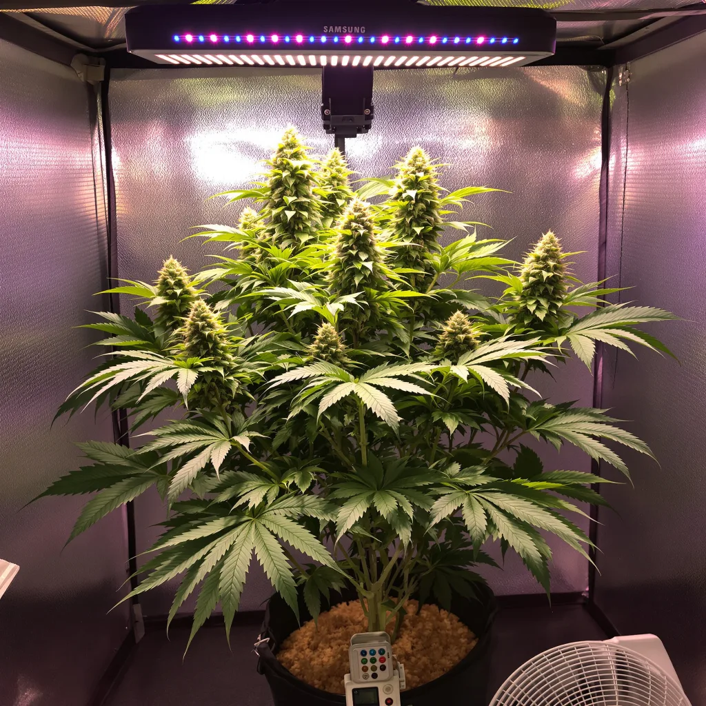 Green Crack Punch 84% Indica / 16% Sativa — Blüte mit sichtbaren Trichomen