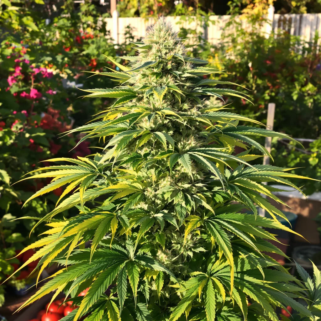 Green Goddess 75% Indica / 25% Sativa — Blüte mit sichtbaren Trichomen