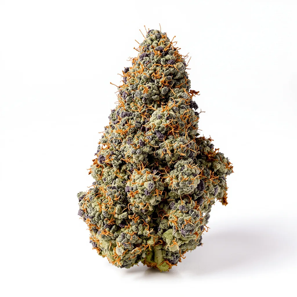 Green Goddess 75% Indica / 25% Sativa — Blüte mit sichtbaren Trichomen