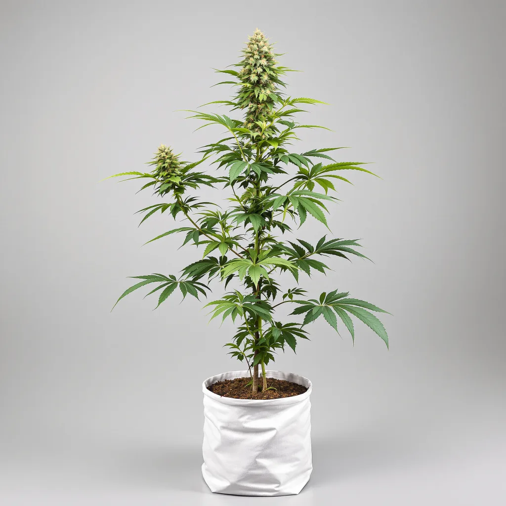 Green Kush Cannabisblüte Nahaufnahme mit offene Blütenstruktur mit orangen Pistillen