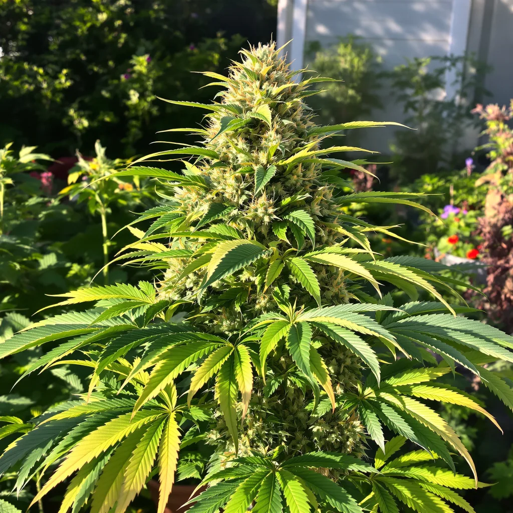 Green Love Potion 76% Indica / 24% Sativa — Blüte mit sichtbaren Trichomen