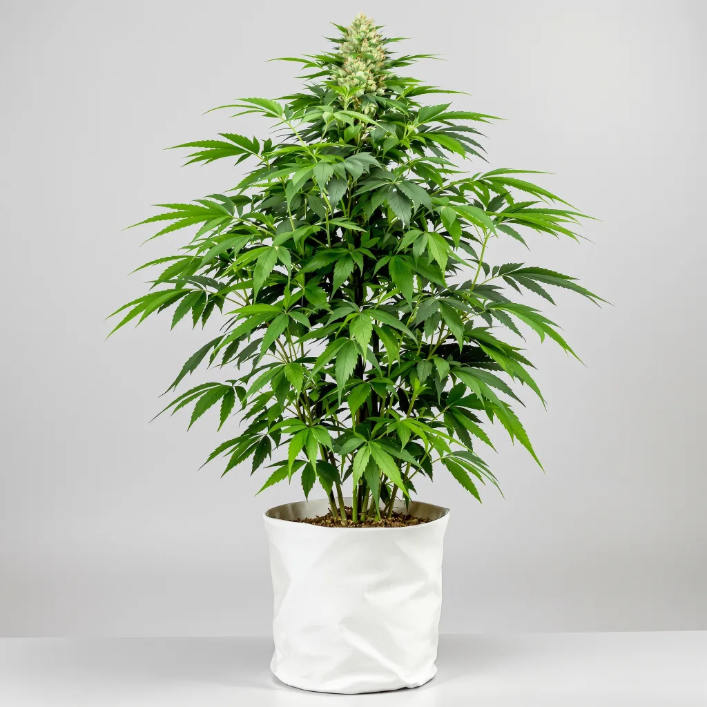 Green Ribbon Cannabisblüte Nahaufnahme mit dichte violett getönte Kelche
