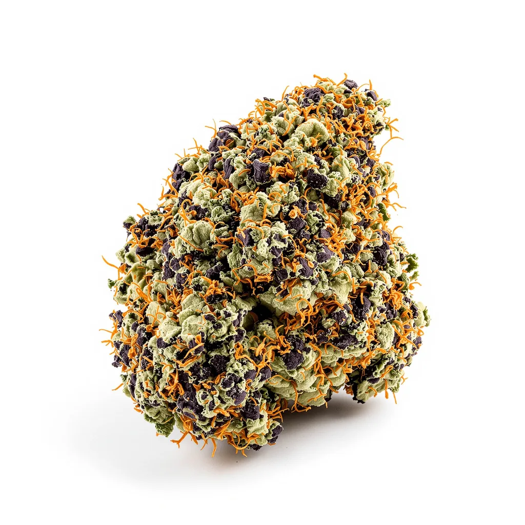 Green Ribbon 78% Indica / 22% Sativa — Blüte mit sichtbaren Trichomen