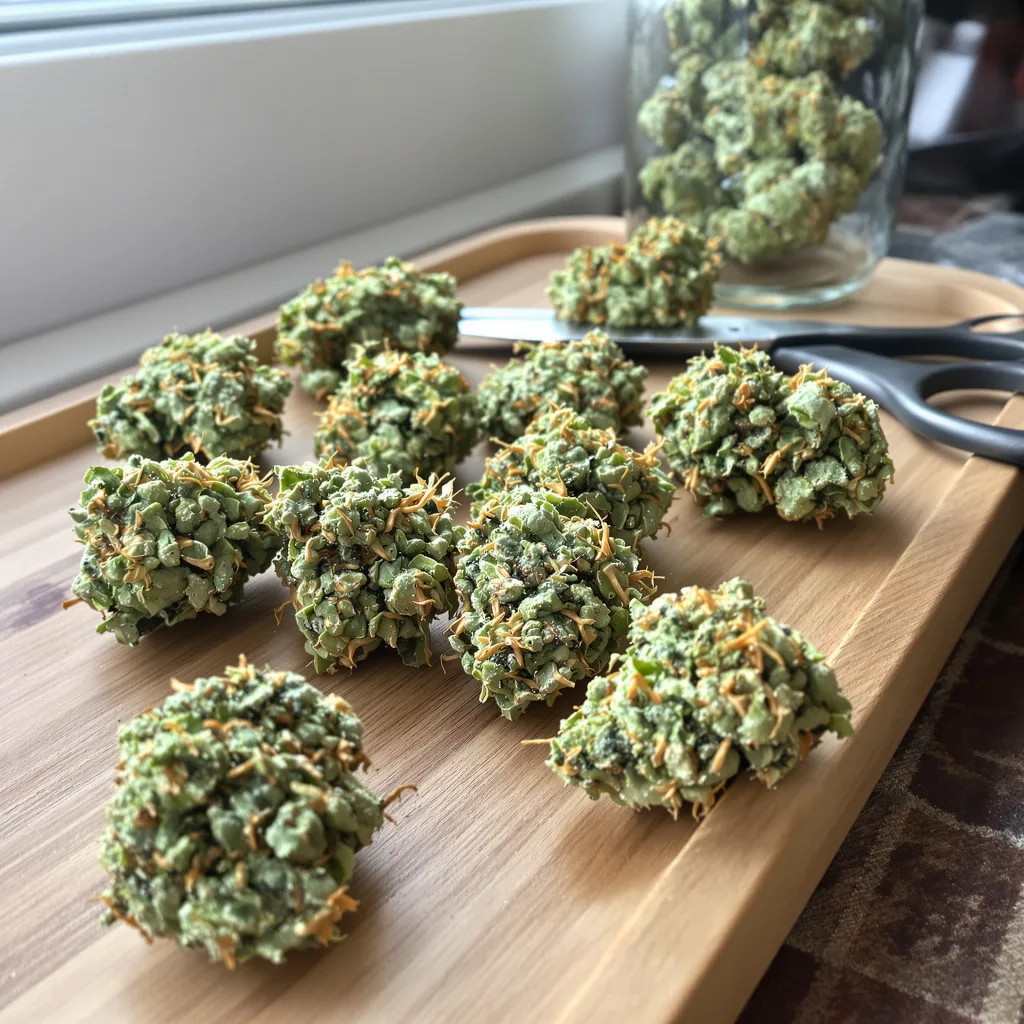 Grilled Cheese 22% Indica / 78% Sativa — Blüte mit sichtbaren Trichomen
