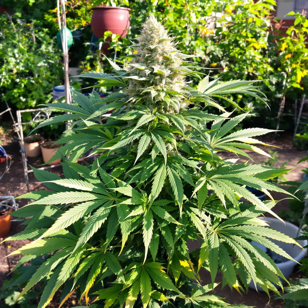 Grimace 79% Indica / 21% Sativa — Blüte mit sichtbaren Trichomen