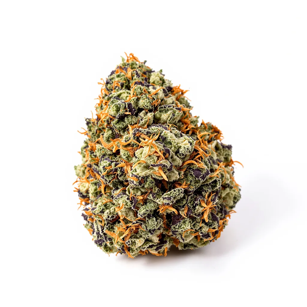 Grimace 79% Indica / 21% Sativa — Blüte mit sichtbaren Trichomen