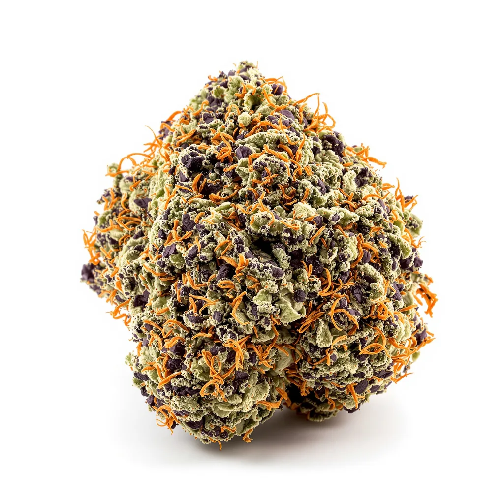 Guard Dawg 88% Indica / 12% Sativa — Blüte mit sichtbaren Trichomen