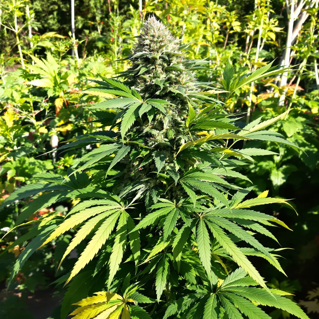 Gutbuster 77% Indica / 23% Sativa — Blüte mit sichtbaren Trichomen