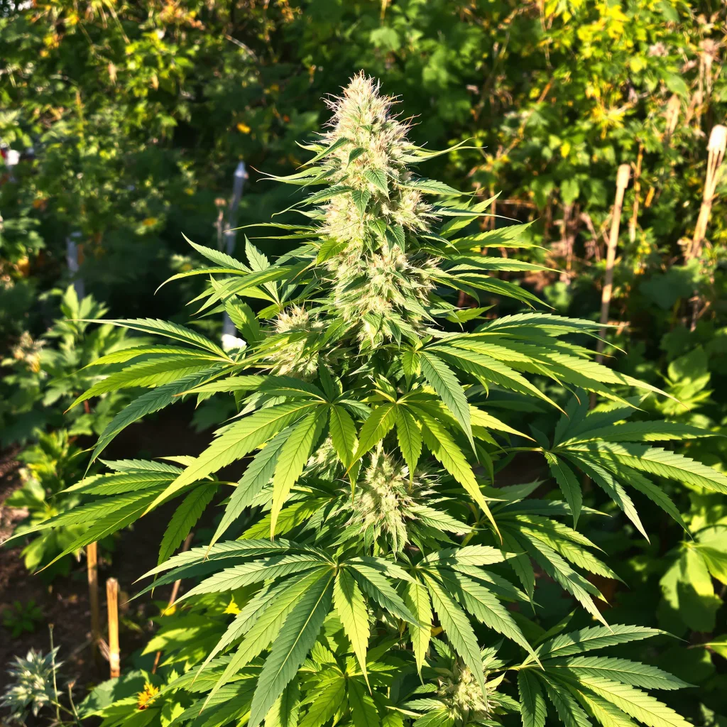 Hash Plant 80% Indica / 20% Sativa — Blüte mit sichtbaren Trichomen