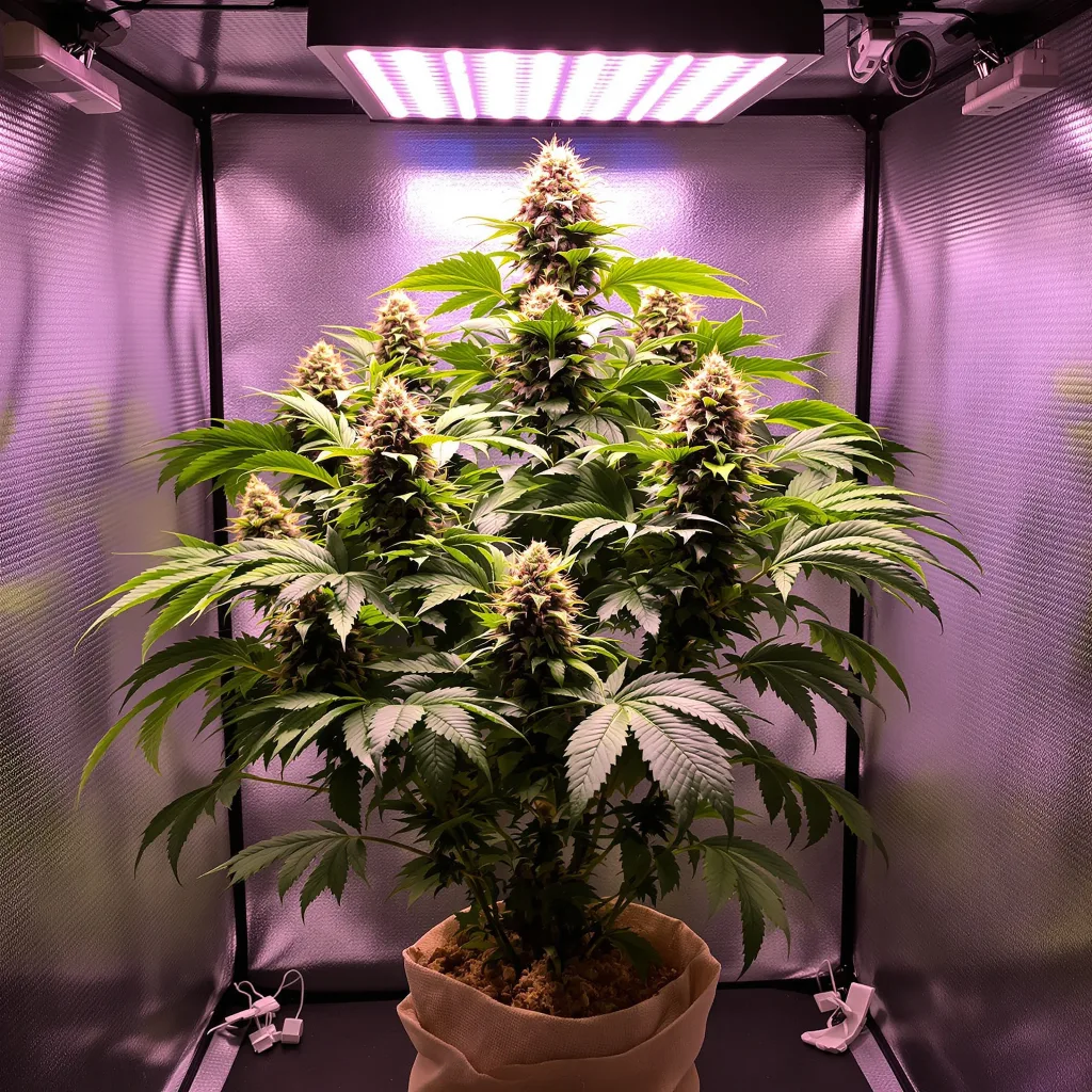 Hashbar OG 65% Indica / 35% Sativa — Blüte mit sichtbaren Trichomen