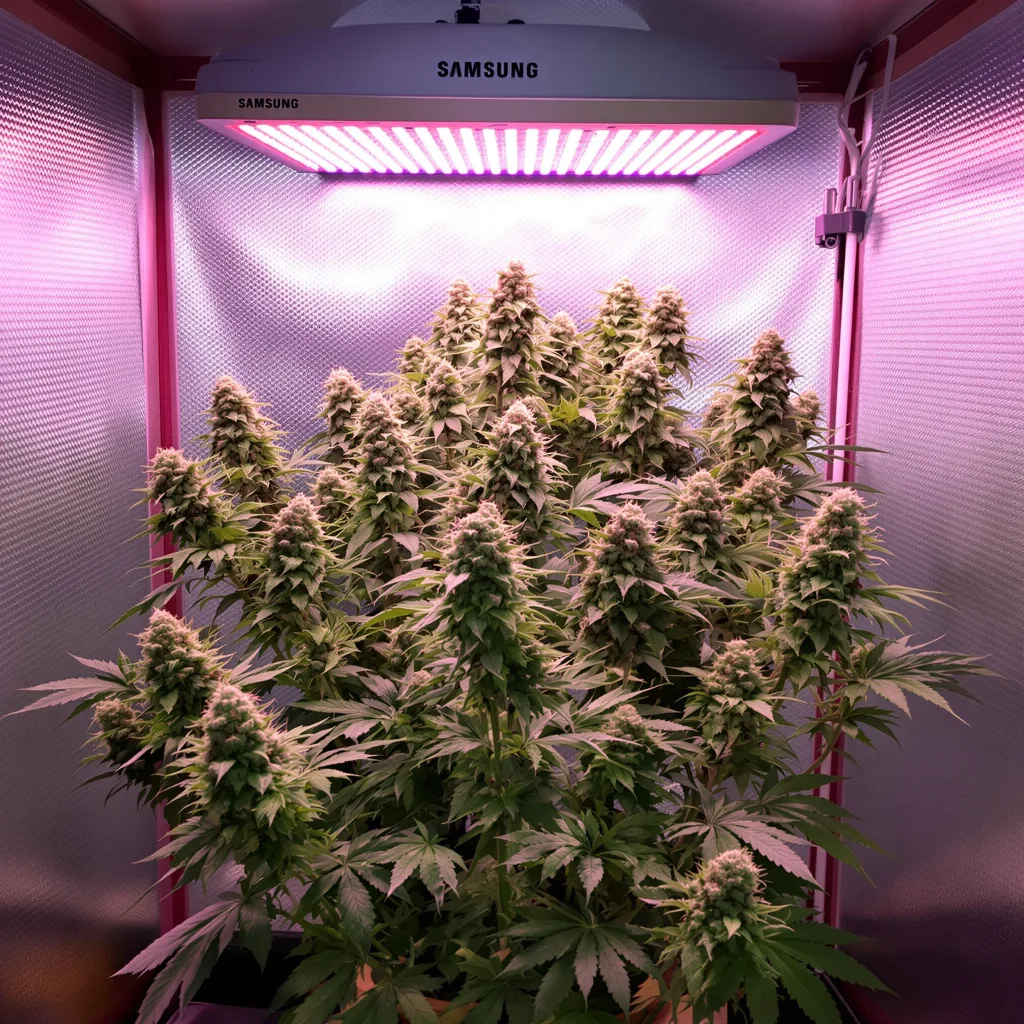 Hawaiian Dream CBD 47% Indica / 53% Sativa — Blüte mit sichtbaren Trichomen