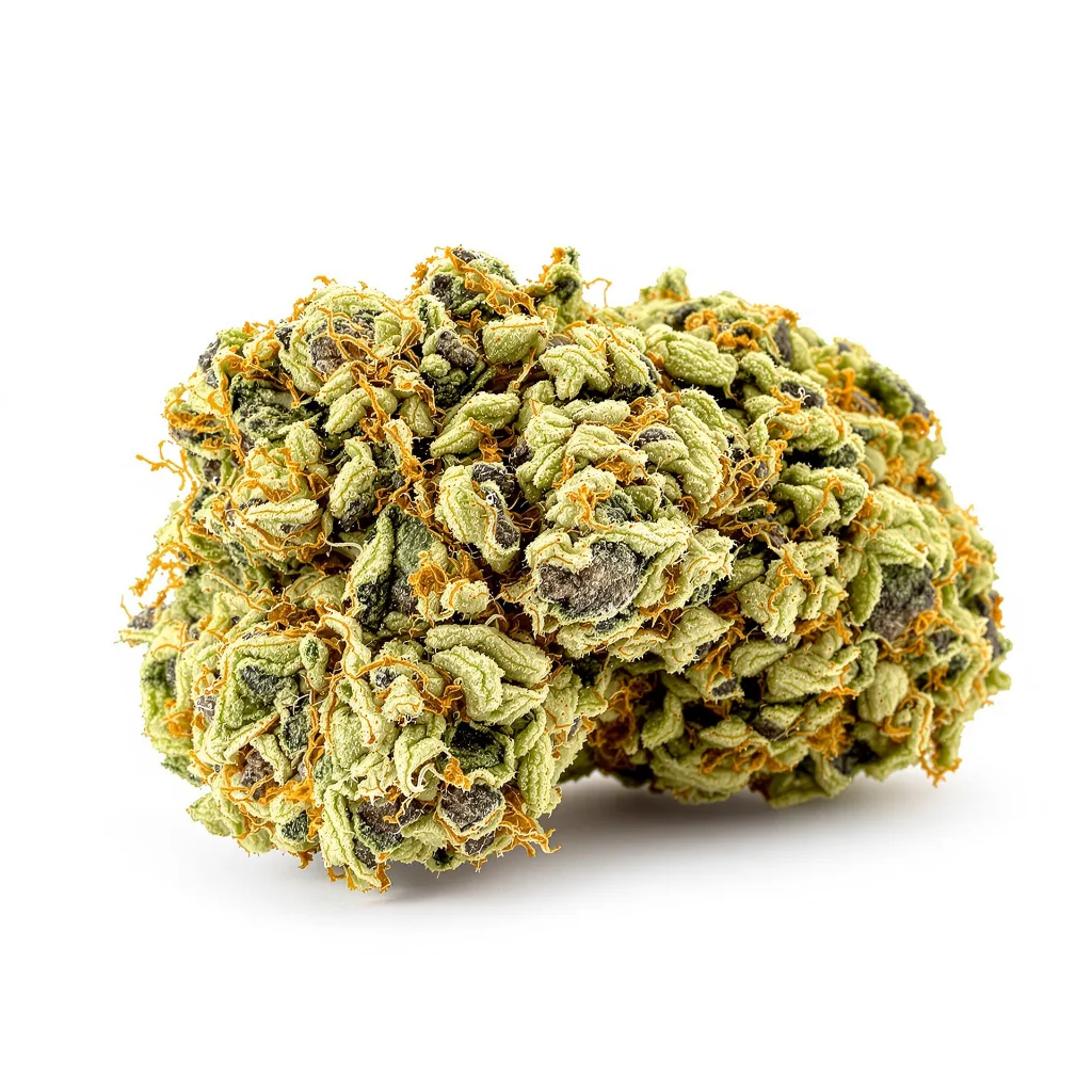 Hawaiian Dream CBD 47% Indica / 53% Sativa — Blüte mit sichtbaren Trichomen