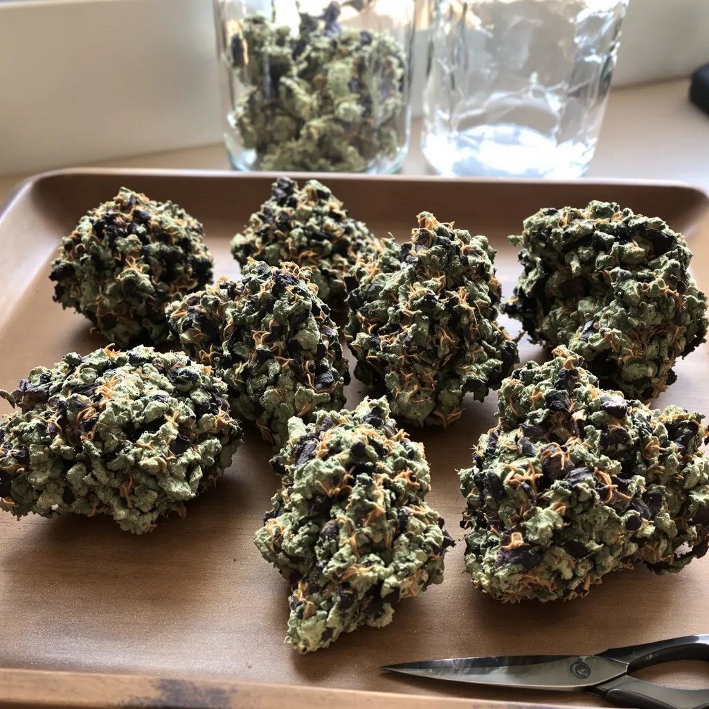 Hawaiian 84% Indica / 16% Sativa — Blüte mit sichtbaren Trichomen