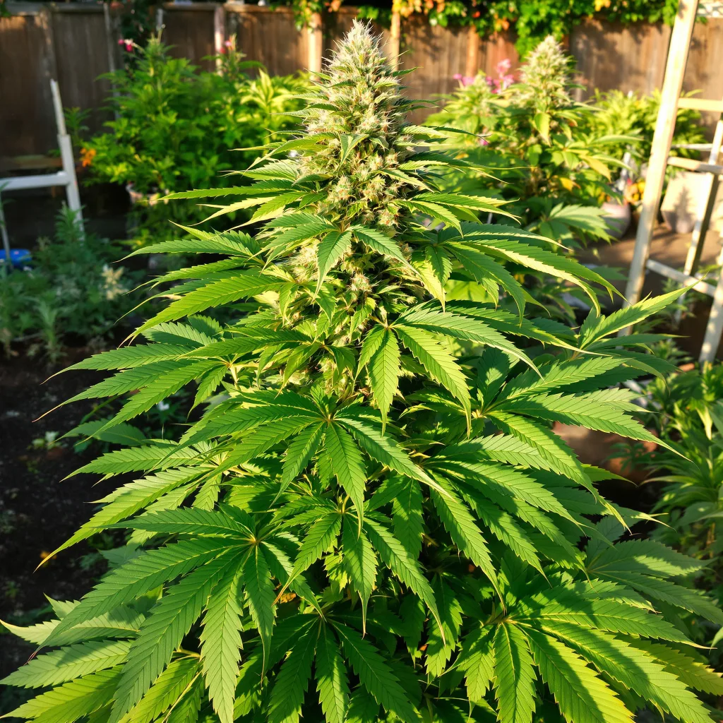 Hawaiian 84% Indica / 16% Sativa — Blüte mit sichtbaren Trichomen