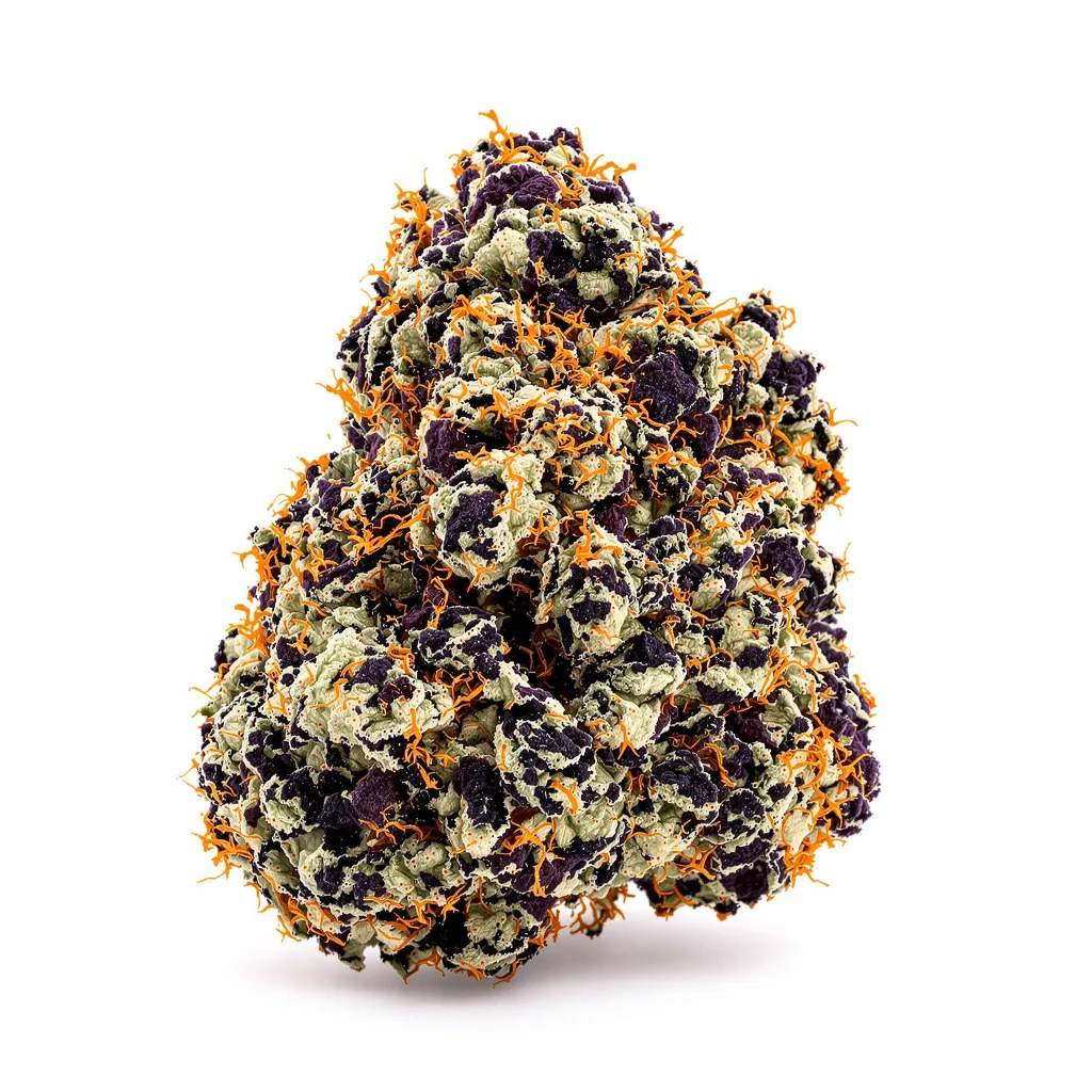 Hawaiian 84% Indica / 16% Sativa — Blüte mit sichtbaren Trichomen