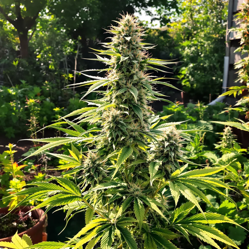 Head Cheese 40% Indica / 60% Sativa — Blüte mit sichtbaren Trichomen