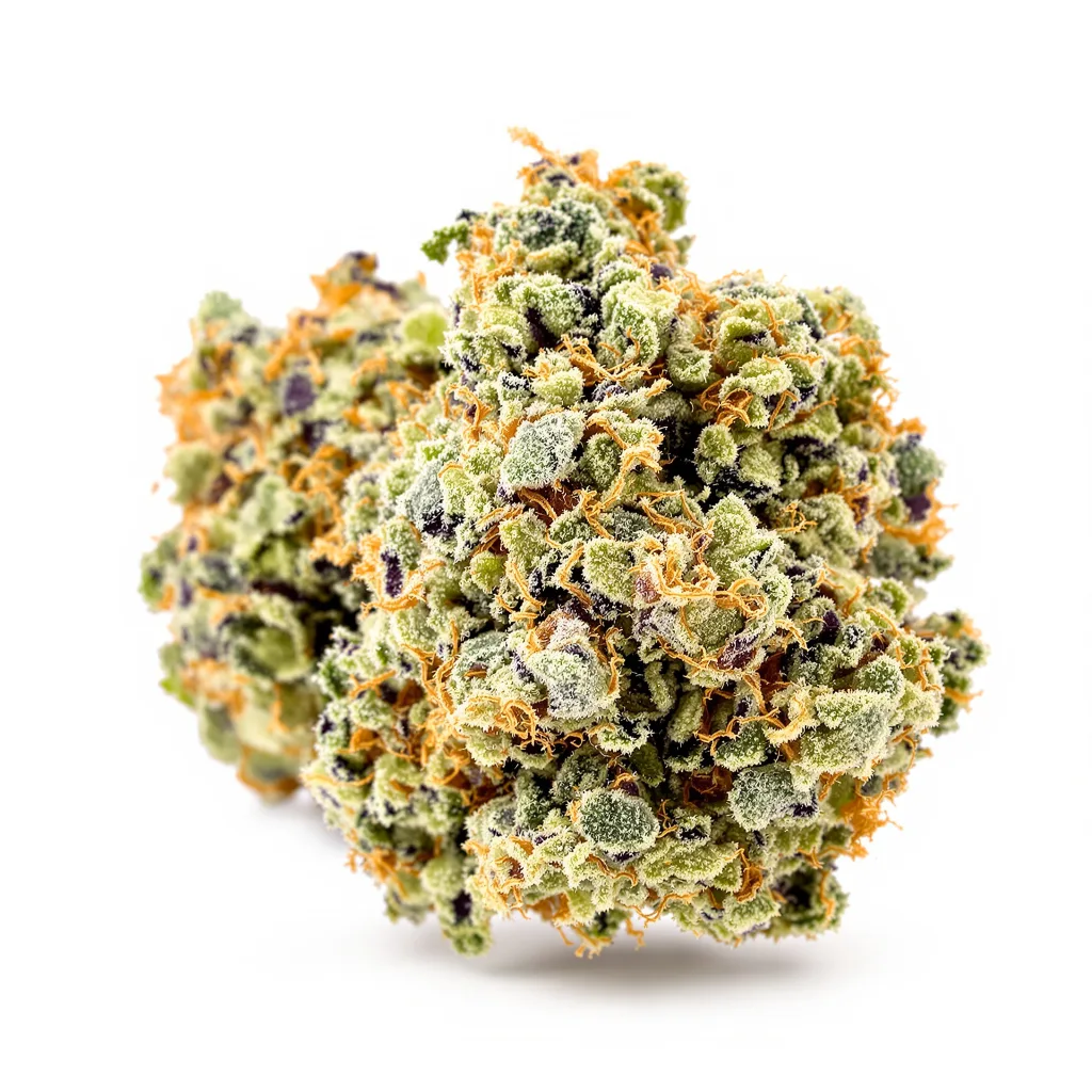 Head Cheese 40% Indica / 60% Sativa — Blüte mit sichtbaren Trichomen