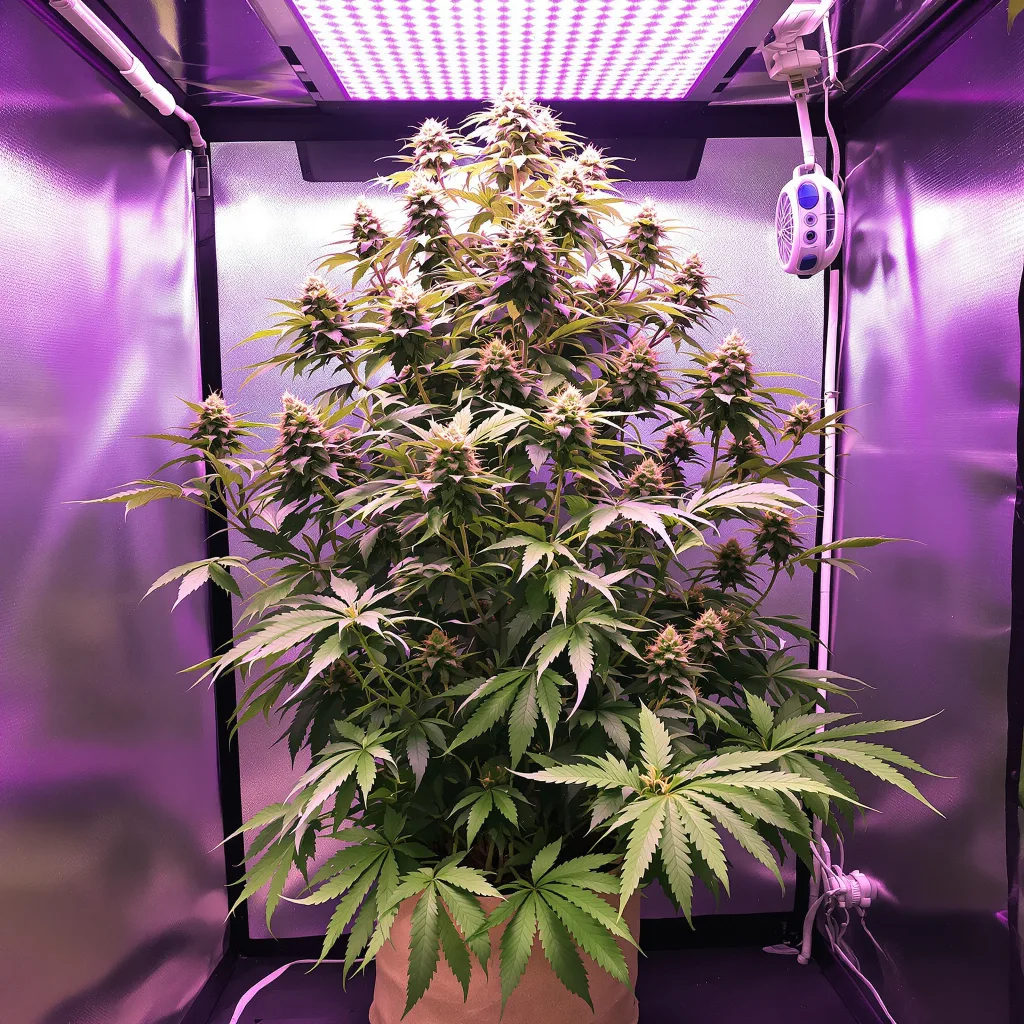Headband 60% Indica / 40% Sativa — Blüte mit sichtbaren Trichomen