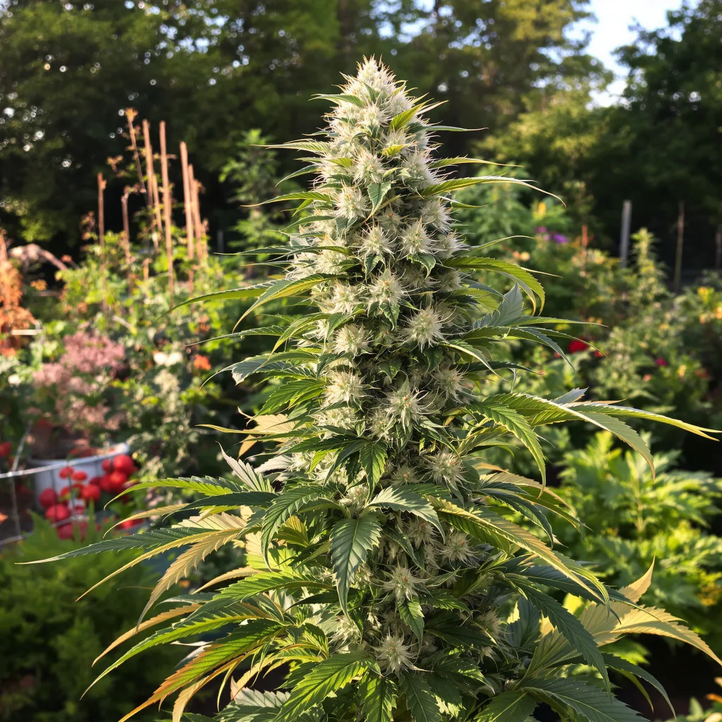 Headband 60% Indica / 40% Sativa — Blüte mit sichtbaren Trichomen