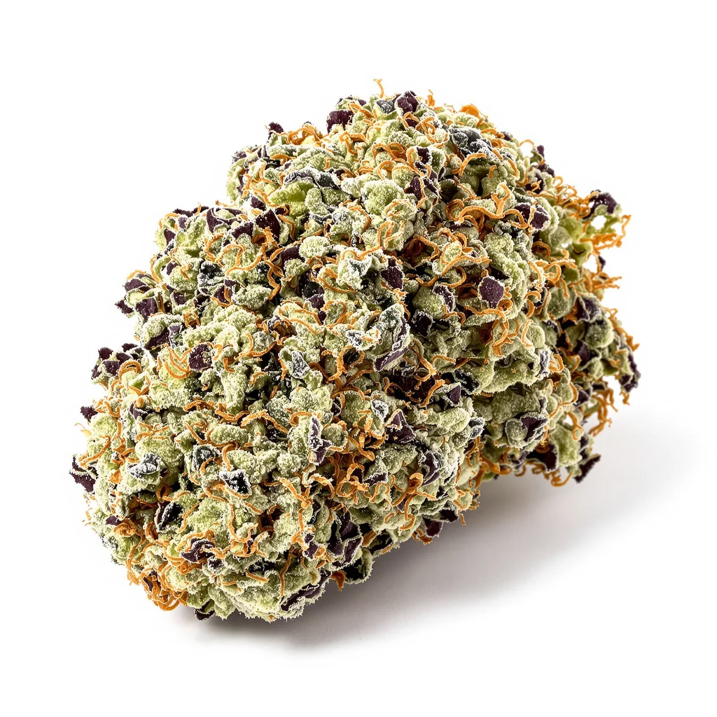 Headband 60% Indica / 40% Sativa — Blüte mit sichtbaren Trichomen