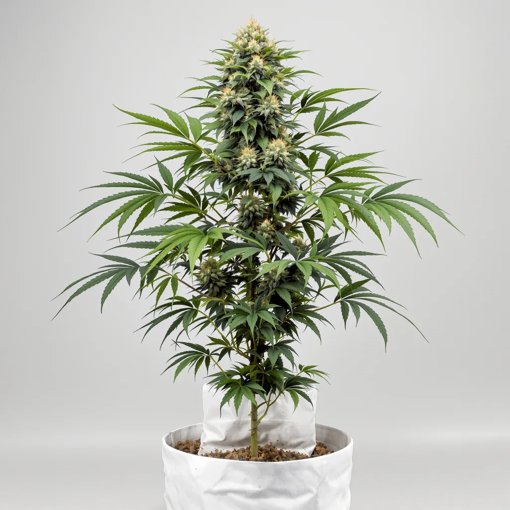 Hells OG Haze Cannabisblüte Nahaufnahme mit dichte violett getönte Kelche