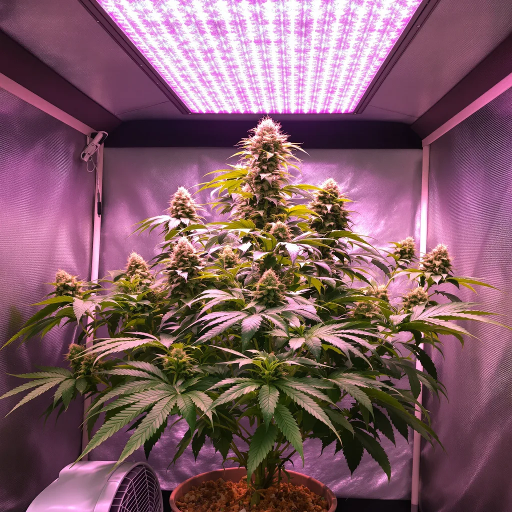 Hells OG Haze 87% Indica / 13% Sativa — Blüte mit sichtbaren Trichomen