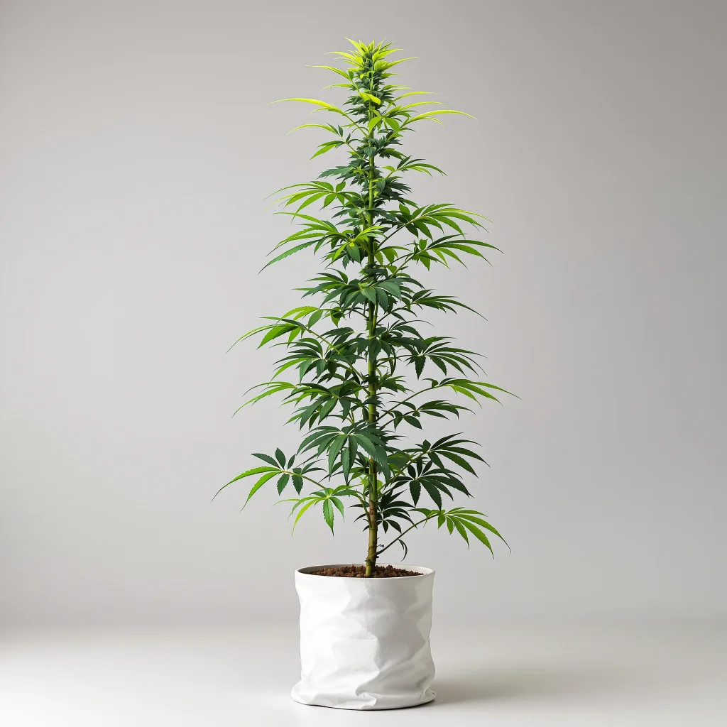 Hempstar Cannabisblüte Nahaufnahme mit luftige limonengrüne Struktur