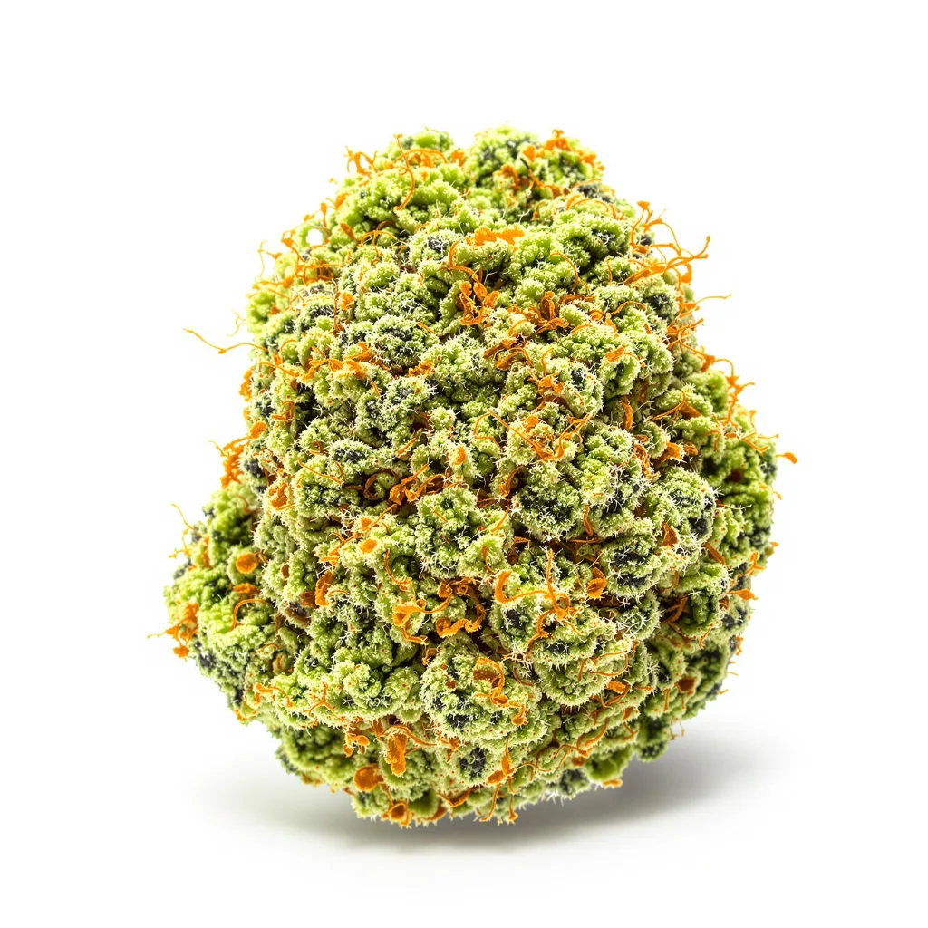 Hempstar 10% Indica / 80% Sativa — Blüte mit sichtbaren Trichomen