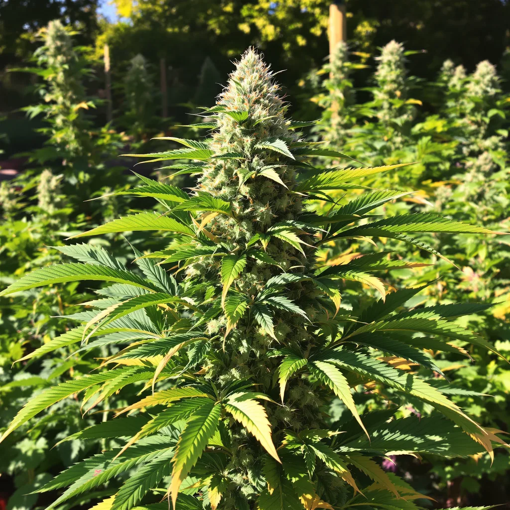 Highwayman 73% Indica / 27% Sativa — Blüte mit sichtbaren Trichomen