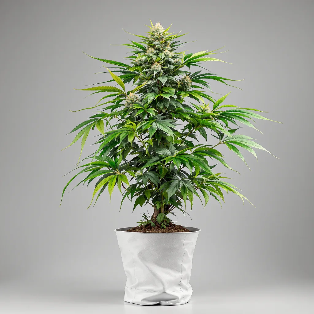 Hindu Kush Cannabisblüte Nahaufnahme mit dichte violett getönte Kelche