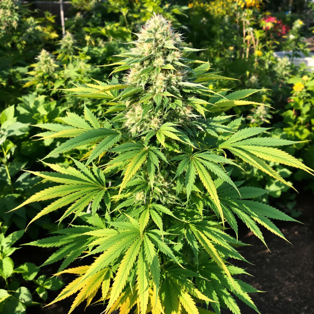 Hindu Skunk 70% Indica / 30% Sativa — Blüte mit sichtbaren Trichomen