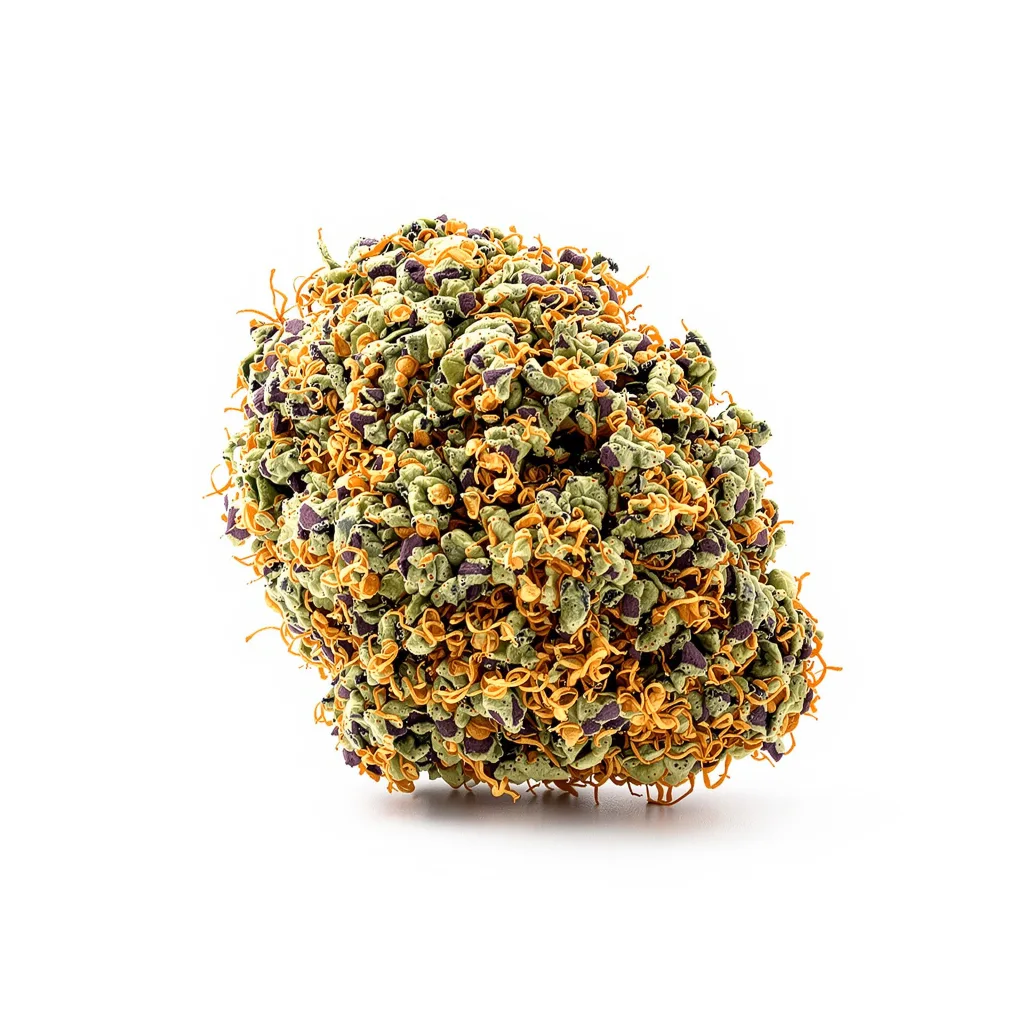 Hog's Breath 66% Indica / 34% Sativa — Blüte mit sichtbaren Trichomen