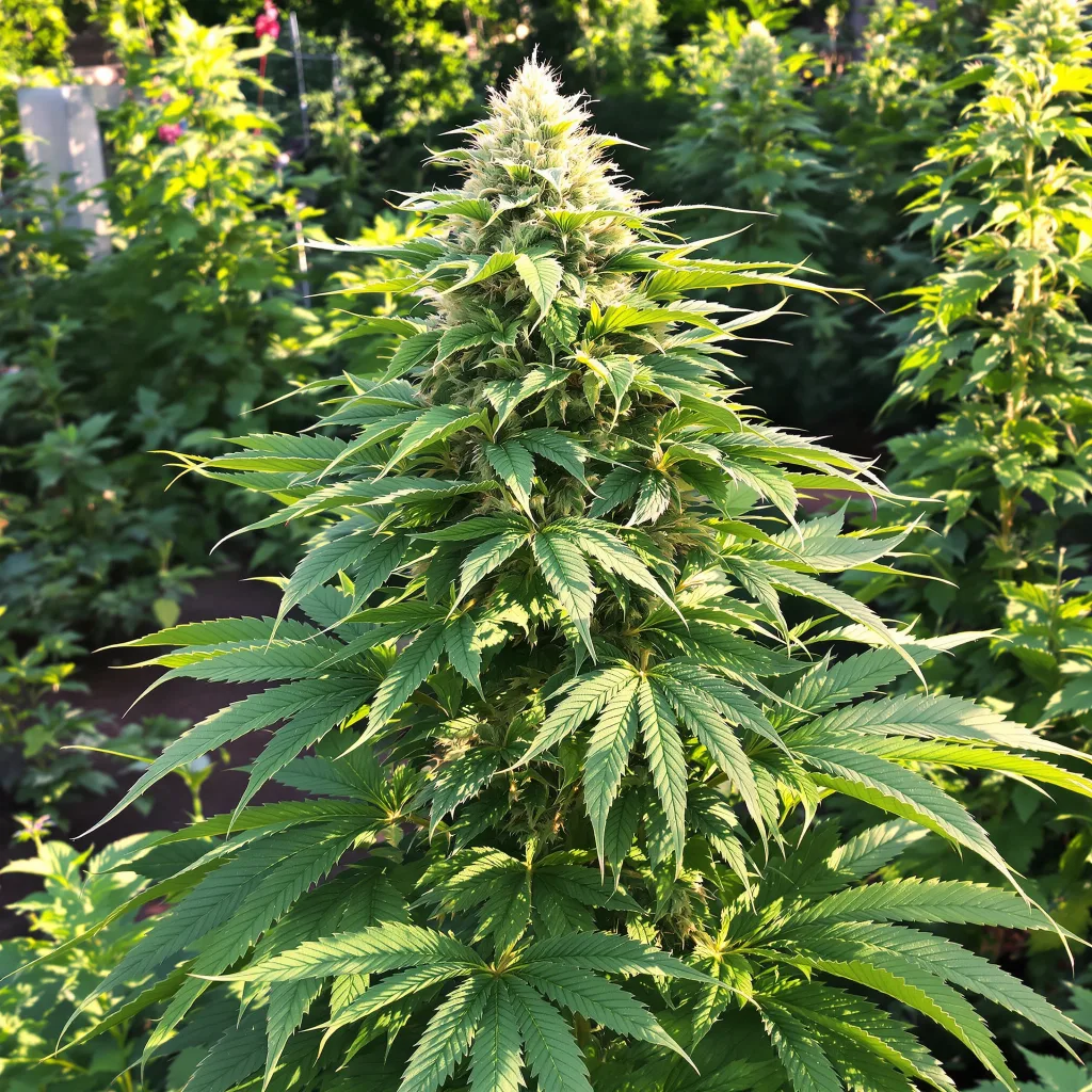 Humboldt Dream 79% Indica / 21% Sativa — Blüte mit sichtbaren Trichomen