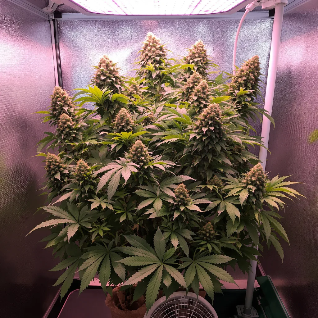 Humboldt Headband 88% Indica / 12% Sativa — Blüte mit sichtbaren Trichomen