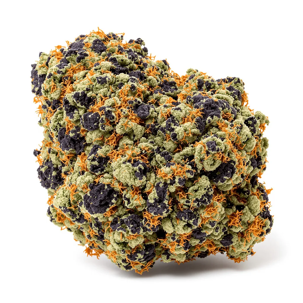 Humboldt Headband 88% Indica / 12% Sativa — Blüte mit sichtbaren Trichomen