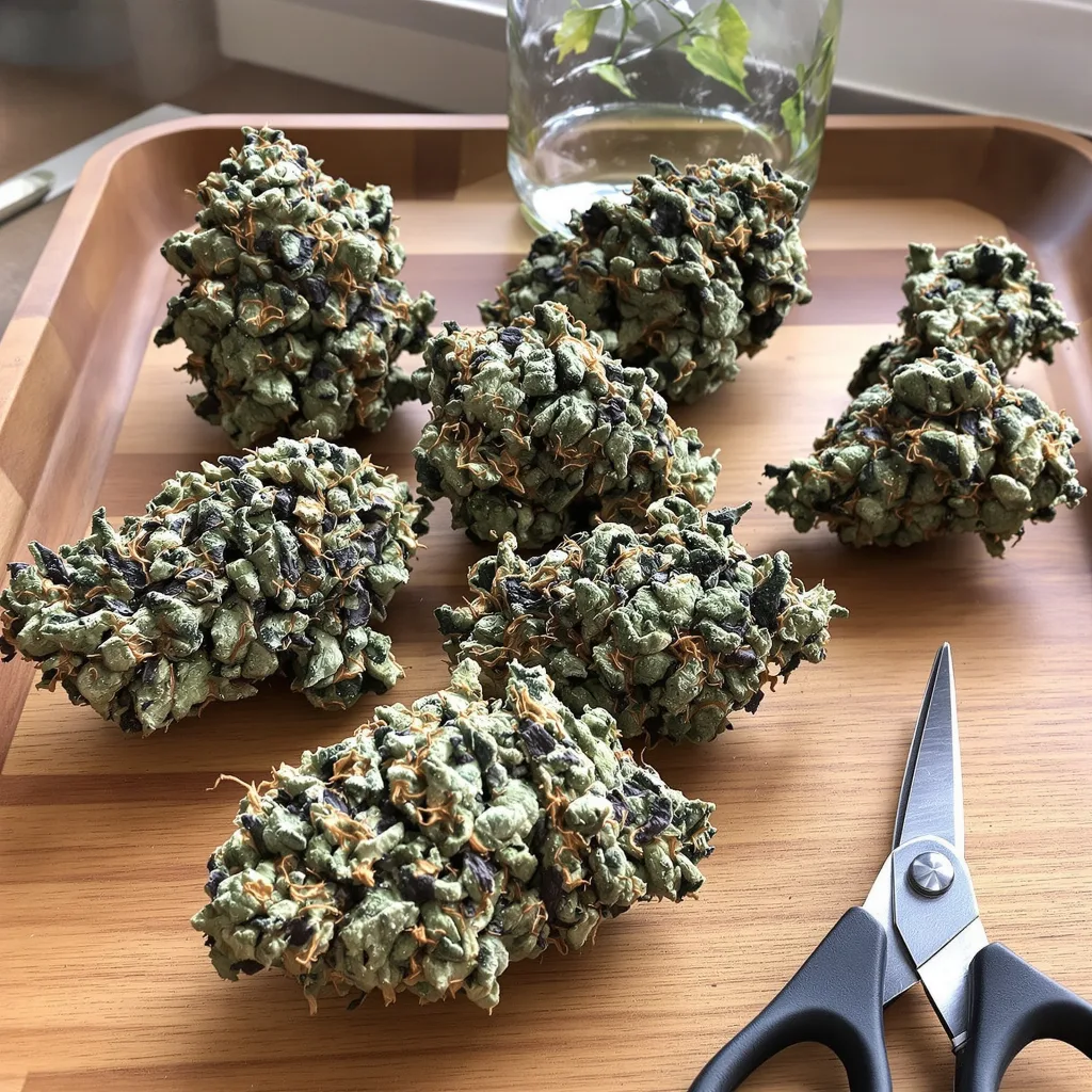 Hyper Critical 68% Indica / 32% Sativa — Blüte mit sichtbaren Trichomen