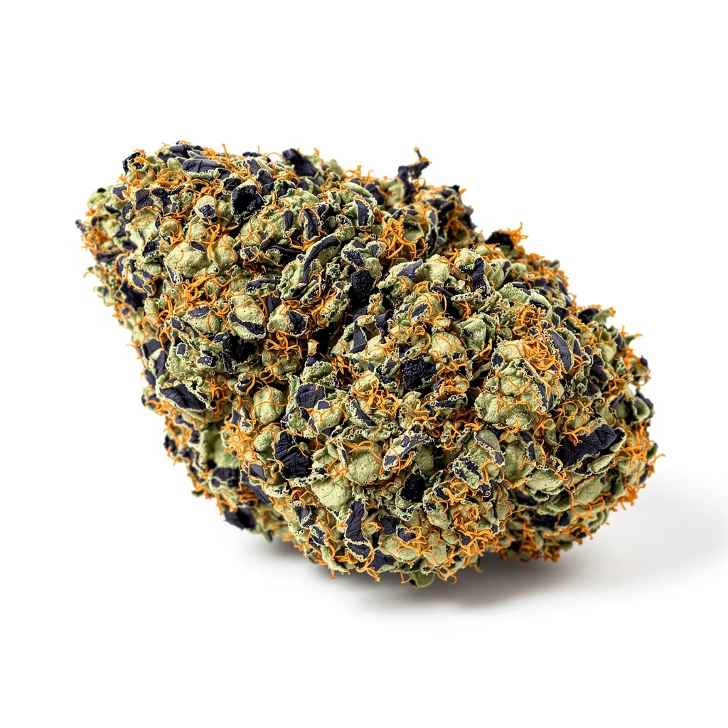 Hyper Critical 68% Indica / 32% Sativa — Blüte mit sichtbaren Trichomen