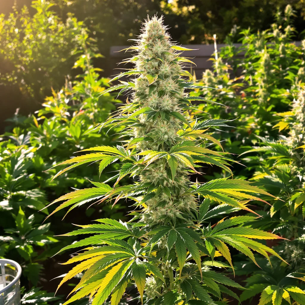 Ice Cream 60% Indica / 40% Sativa — Blüte mit sichtbaren Trichomen