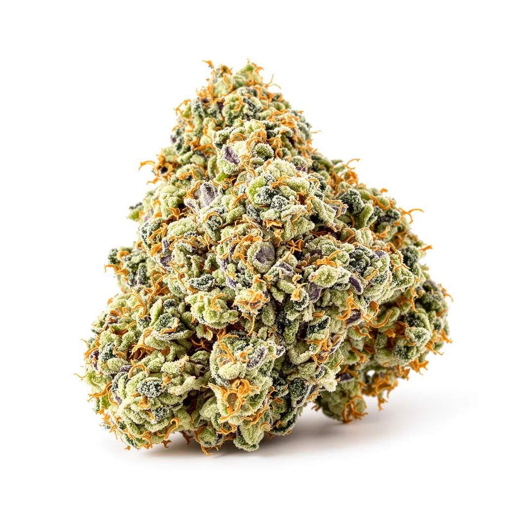 Ice Cream 60% Indica / 40% Sativa — Blüte mit sichtbaren Trichomen